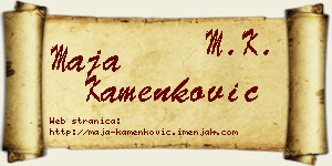 Maja Kamenković vizit kartica